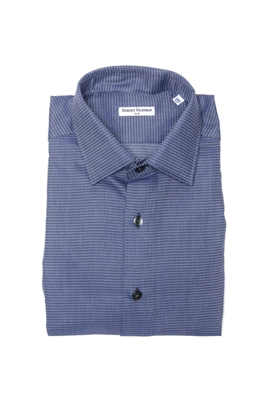 Shop Robert Friedman Blue Cotton Shirt