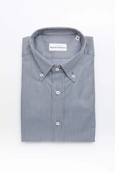 Robert Friedman Blue Cotton Shirt In Blue