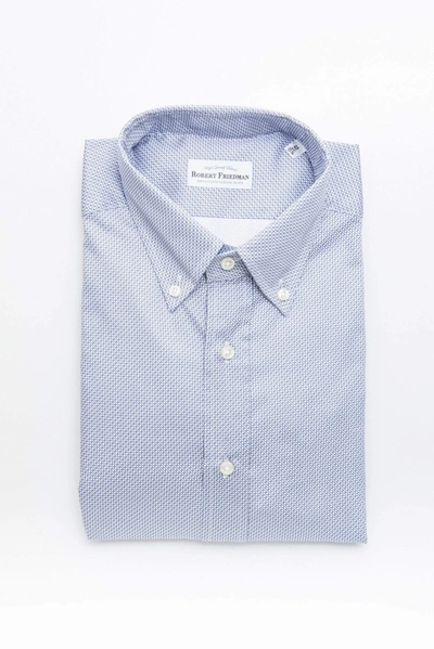 Shop Robert Friedman Light-blue Cotton Shirt