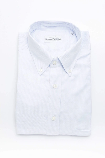 Shop Robert Friedman Light-blue Cotton Shirt