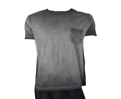 Shop Saint Laurent Grey Dyed Fine Knit Cotton T-shirt In Gray