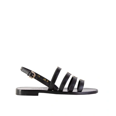 Shop Ferragamo Black Galilee Sandals