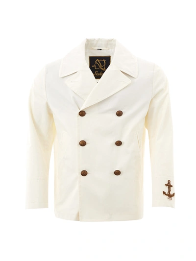 Shop Sealup White Cotton Double Breast Jacket