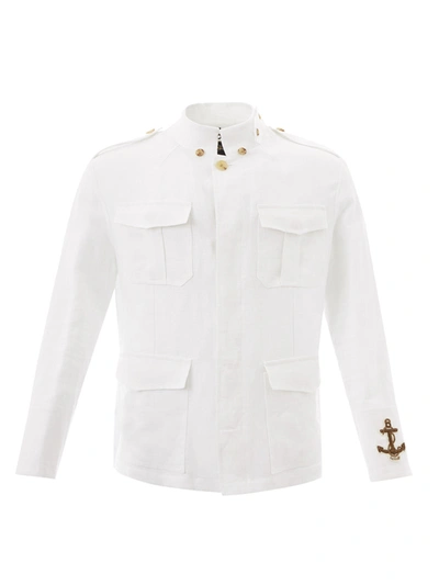Shop Sealup White Linen Saharan Jacket
