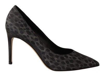 Shop Sofia Black Leopard Leather Stiletto High Heels Pumps Shoes