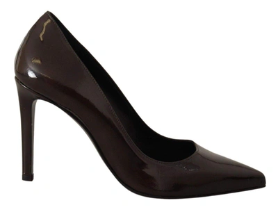 Shop Sofia Brown Patent Leather Stiletto Heels Pumps Shoes