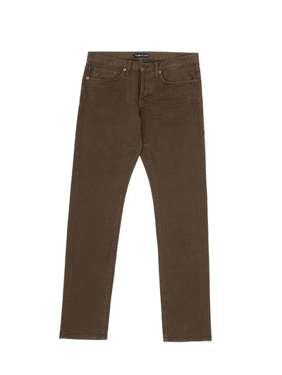 Shop Tom Ford Mud Colored Five Pockets Jeans Pants In Brown