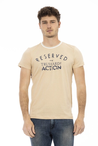 Shop Trussardi Action Beige Cotton T-shirt