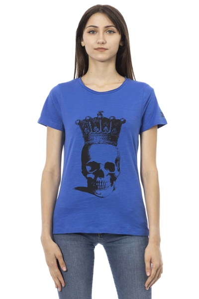 Shop Trussardi Action Blue Cotton Tops & T-shirt
