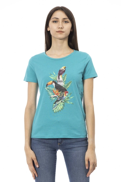 Trussardi Action Light-blue Cotton Tops & T-shirt In Light-blue