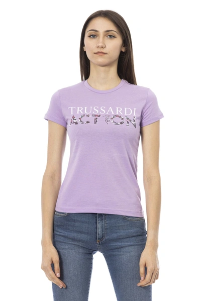 Shop Trussardi Action Violet Cotton Tops & T-shirt