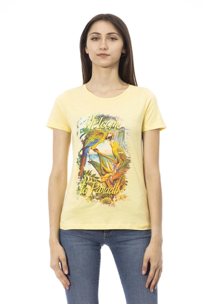 Shop Trussardi Action Yellow Cotton Tops & T-shirt