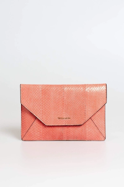 Shop Trussardi Pink Leather Clutch Bag