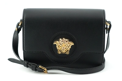 Shop Versace Black Calf Leather Shoulder Bag