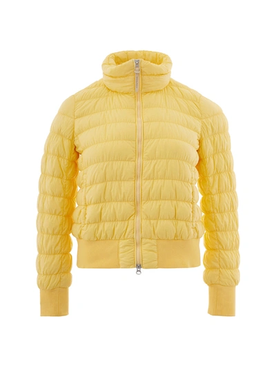 Shop Woolrich Yellow Quilted Bomber Jacket