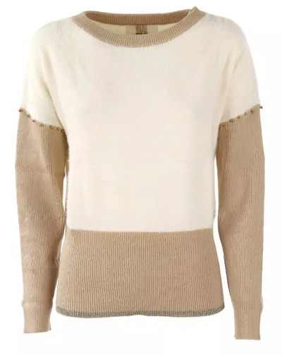 Shop Yes Zee White Polyamide Sweater