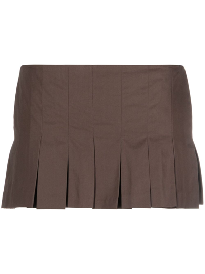 Shop Sinéad O’dwyer Brown Pleated Culotte Mini Shorts