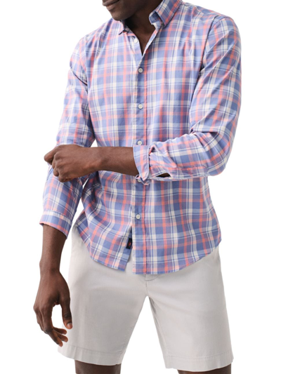 Shop Faherty Men's The Movement Shirt In Pacific Rose Plaid
