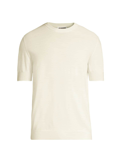 Shop Jil Sander Men's Cotton Crewneck T-shirt In Cloud
