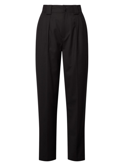 Shop Equipment Women's Lincoln Straight-leg Wool-blend Trousers In True Black