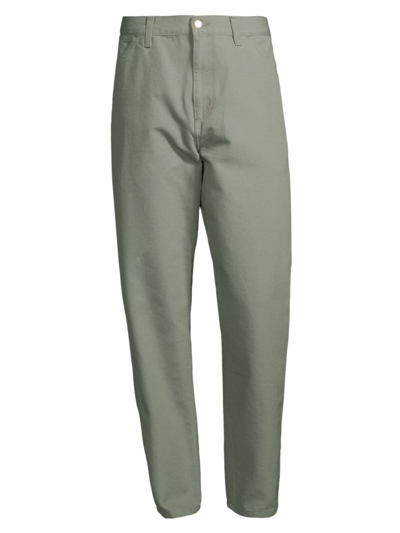 Shop Carhartt Men's Cotton Straight-leg Pants In Smoke Green