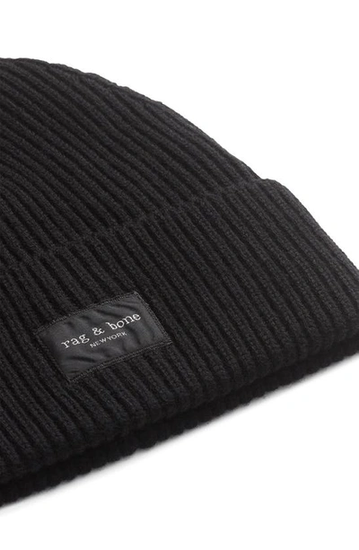 Shop Rag & Bone Blake Wool Blend Beanie In Black