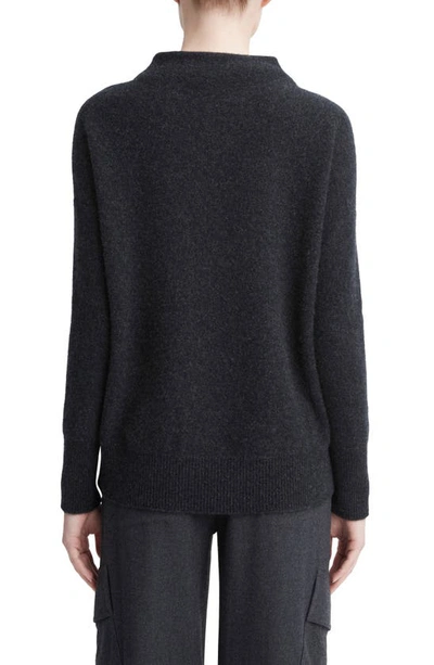 Shop Vince Funnel Neck Cashmere Sweater In Heather Charcoal