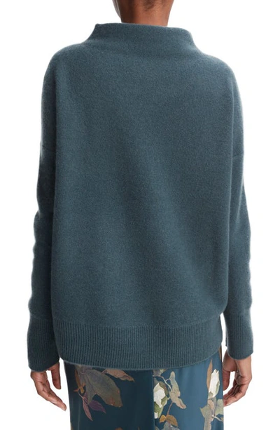 Shop Vince Funnel Neck Cashmere Sweater In Azurine