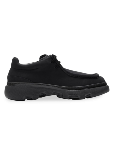 Shop Burberry Men's Creeper Suede Shoes In Black