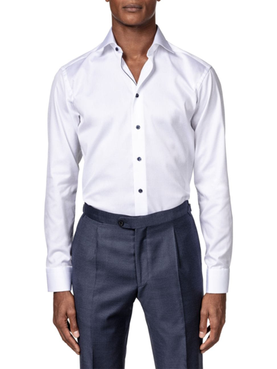 Shop Eton Men's Contemporary Fit Twill Shirt In White