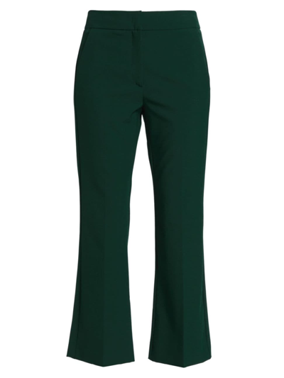 Shop Marella Women's Curzio Cropped Flare Trousers In Dark Green
