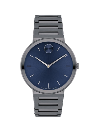 Shop Movado Men's Bold Horizon Stainless Steel Bracelet Watch/40mm In Blue