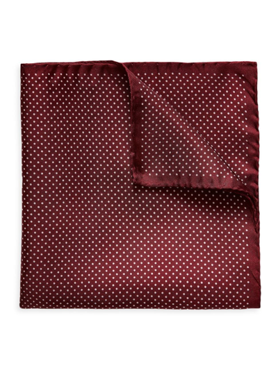Shop Eton Men's Silk Polka Dot Pocket Square In Red