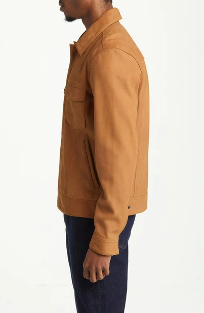 Shop Paige Pedro Leather Shirt Jacket In Antique Spice