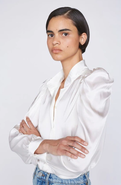Shop Frame Gillian Silk Top In Off White
