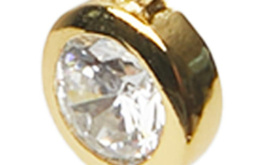 Shop Argento Vivo Sterling Silver Cubic Zirconia Charm Oval Hoop Earrings In Gold