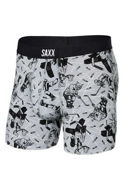 Shop Saxx Vibe Supersoft Slim Fit Boxer Briefs In Wild Slapshot- Liner Grey