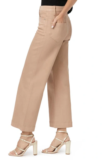 Shop Paige Anessa High Waist Ankle Wide Leg Jeans In French Latte Luxe Coating
