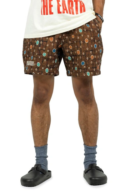 Shop Pleasures Coffer Jacquard Shorts In Brown