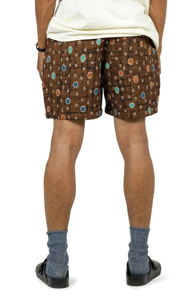 Shop Pleasures Coffer Jacquard Shorts In Brown