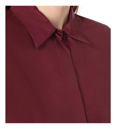 Shop Nina Ricci Gather-detailed Silk Shirt In Bordeaux