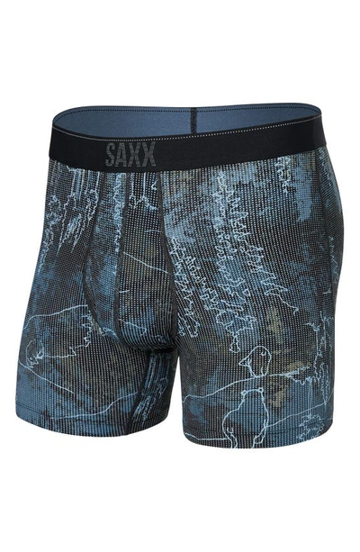 Shop Saxx Quest Quick Dry Mesh Slim Fit Boxer Briefs In Smokey Mountains- Multi