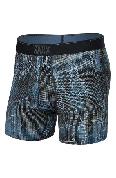 Saxx Quest Quick Dry Mesh Boxer Briefs In Smokey Mountains- Multi