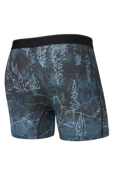 Shop Saxx Quest Quick Dry Mesh Slim Fit Boxer Briefs In Smokey Mountains- Multi