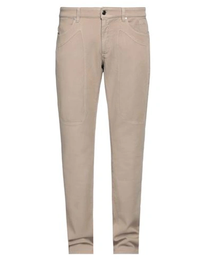 Shop Jeckerson Man Pants Beige Size 40 Cotton, Elastane