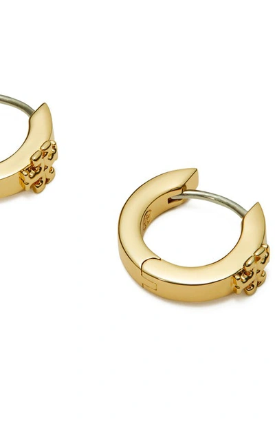 Shop Tory Burch Kira Huggie Hoop Earrings In Tory Gold