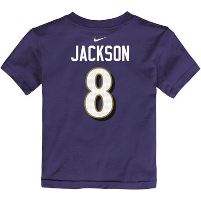 Shop Nike Toddler  Lamar Jackson Purple Baltimore Ravens Player Name & Number T-shirt