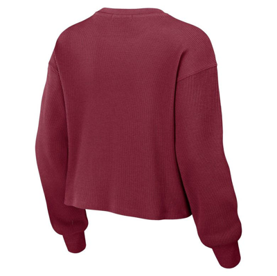 Shop Wear By Erin Andrews Crimson Alabama Crimson Tide Waffle Knit Long Sleeve T-shirt & Shorts Lounge Se
