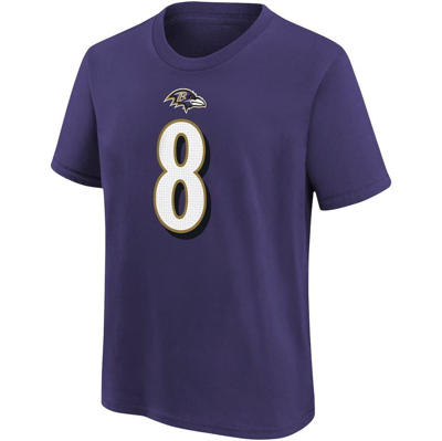 Shop Nike Youth  Lamar Jackson Purple Baltimore Ravens Player Name & Number T-shirt