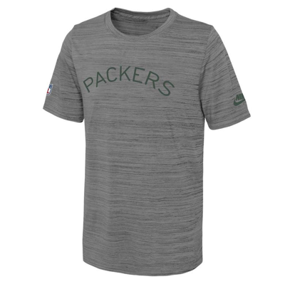 Shop Nike Youth  Heather Gray Green Bay Packers Throwback Performance T-shirt